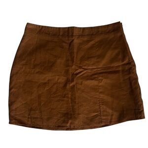 Rust Linen Mini Skirt